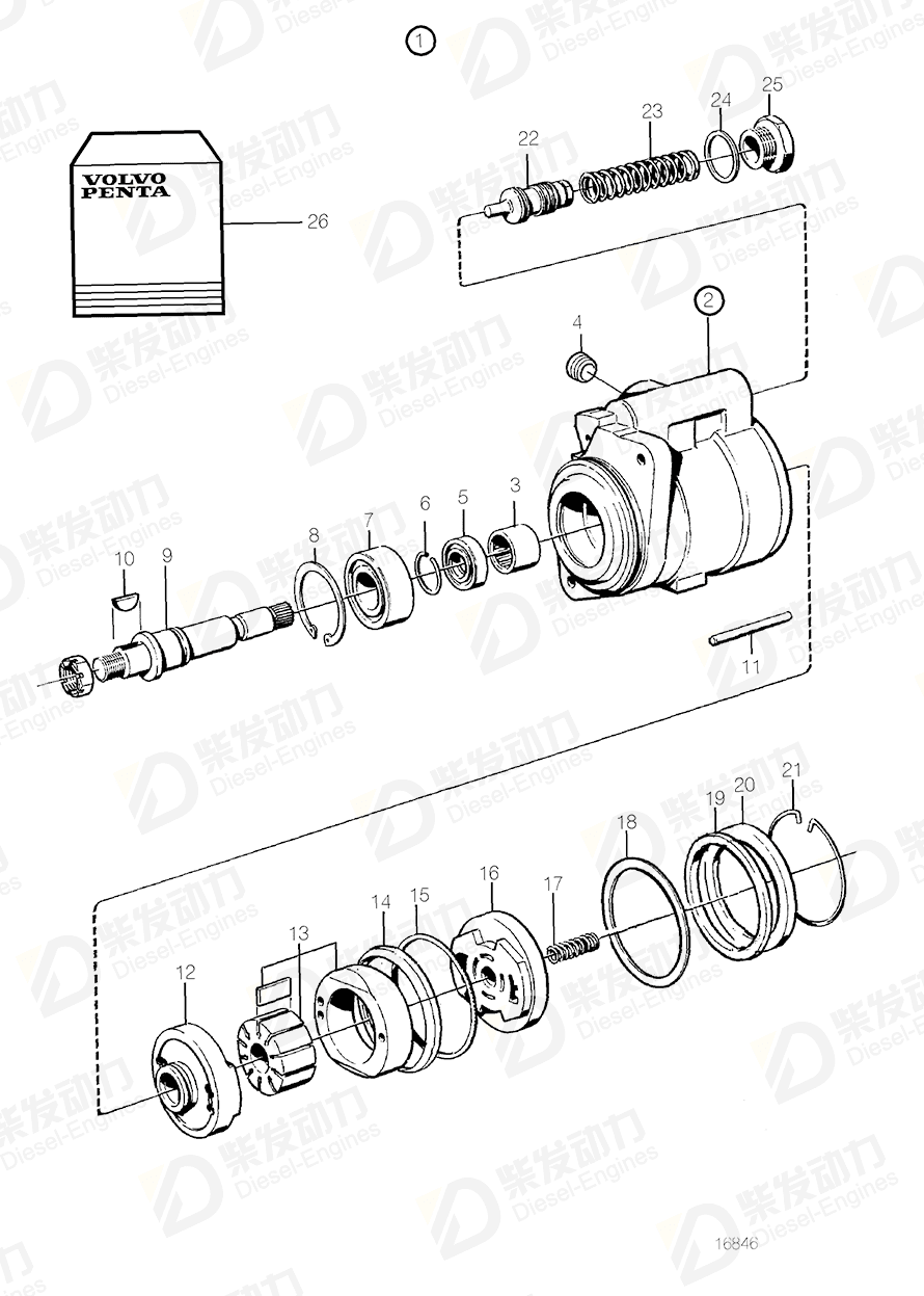 VOLVO Gasket kit 271561 Drawing VOLVO Gasket kit 271561 Drawing